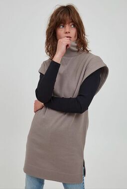 Ichi Women’s‎ Sweatshirt Tunic Dress Tan Size XS